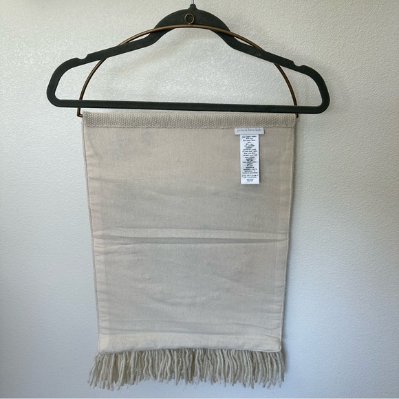 Pottery Barn Kids Lion Wool Fringe Woven Tapestry - Cream and Brown - Picture 6 of 8